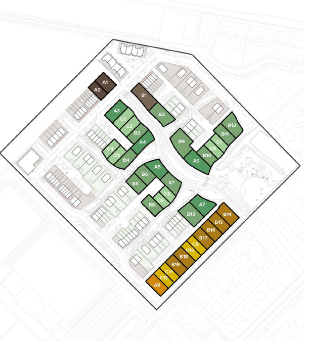 Plankaart - Overzicht vrije kavels - Plattegrond